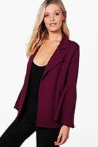 Boohoo Heather Oversized Flare Sleeve Blazer