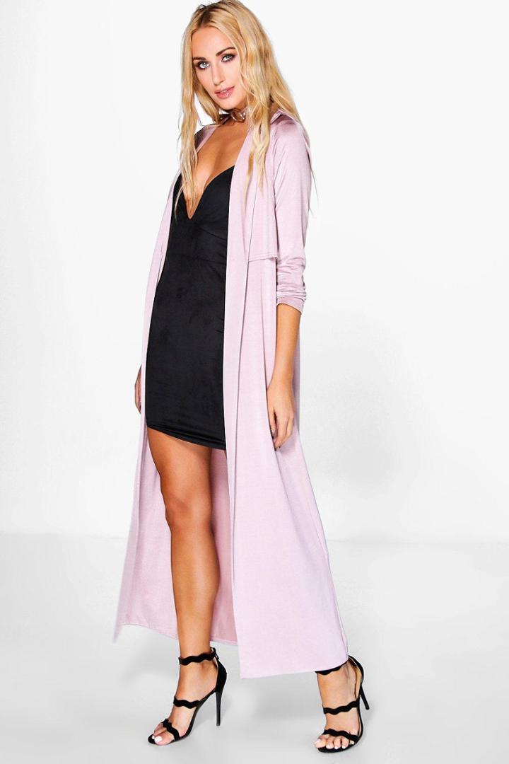 Boohoo Freya Silky Maxi Duster Mauve