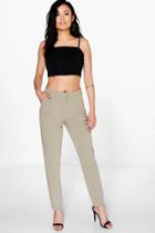 Boohoo Olivia Woven Tailored Trouser Khaki