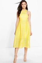 Boohoo Boutique Leah Shaped Neck Prom Dress Lemon