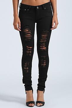 Boohoo Jenny Ripped Skinny Jeans