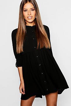 Boohoo Petite Utility Style Smock Dress