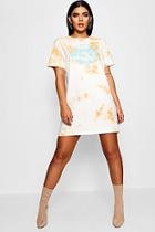 Boohoo Sarah Acdc Tie Dye T-shirt Dress