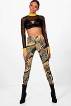 Boohoo Briony Slinky Scarf Print Legging