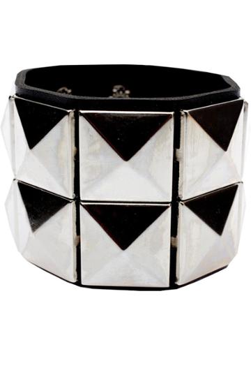 Boohoo Beatrice Studded Button Cuff - Black