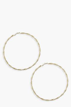 Boohoo 10cm Twist Hoop Earrings