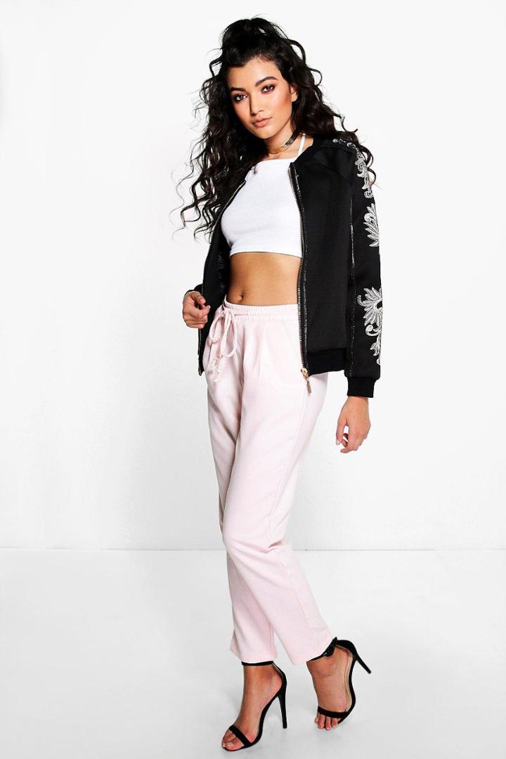 Boohoo Amira Relaxed Fit Jogger Style Trousers Pink