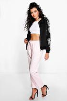 Boohoo Amira Relaxed Fit Jogger Style Trousers Pink