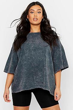 Boohoo Plus Oversized Acid Wash T-shirt