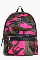 Boohoo Coloured Camo Backpack
