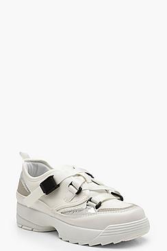 Boohoo Buckle Strap Chunky Sole Trainers