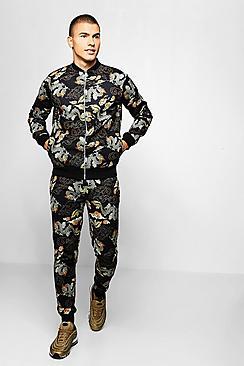 Boohoo Dragon Print Bomber Tracksuit