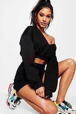 Boohoo Olivia V Neck Crop Sweater