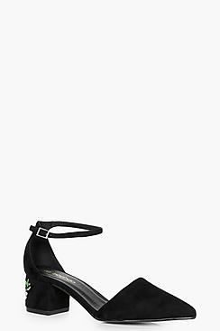 Boohoo Lucy Wide Fit Embroidered Pointed Ballet
