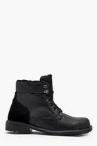 Boohoo Faux Leather Lace Up Worker Boot