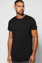 Boohoo Skater Length Curved Hem T Shirt Black