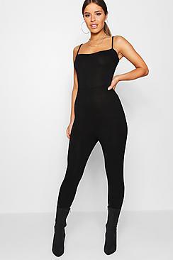 Boohoo Petite Alicia Strappy Square Neck Jumpsuit