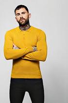 Boohoo Muscle Fit Long Sleeve Knitted Polo