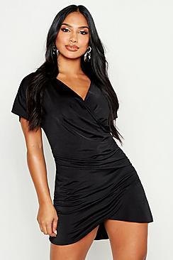Boohoo Wrap Side Rouche Shift Dress