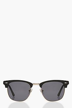 Boohoo Square Top Smoke Sunglasses & Case