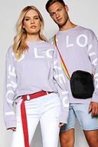 Boohoo Pride Love Is Long Sleeve T Shirt In Loose Fit