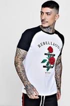 Boohoo Rose Slogan Print Raglan T-shirt