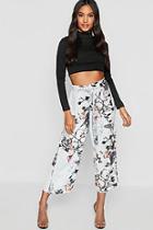 Boohoo Oriental Floral Woven Culotte