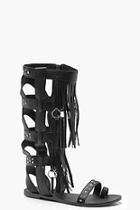 Boohoo Emily Studded Leather Gladiator Sandals