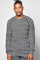 Boohoo Knitted Jumper With Shoulder Zip