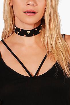Boohoo Sophia Tiger Stud Choker