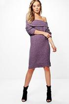 Boohoo Emma Soft Knit Bardot Jumper Dress