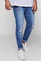 Boohoo Skinny Fit Jeans With Multi Paint Splatter