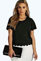 Boohoo Plus Christina Scallop Edge Tee