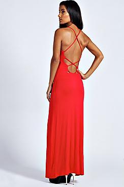 Boohoo Tilly Strappy Back Detail Maxi Dress
