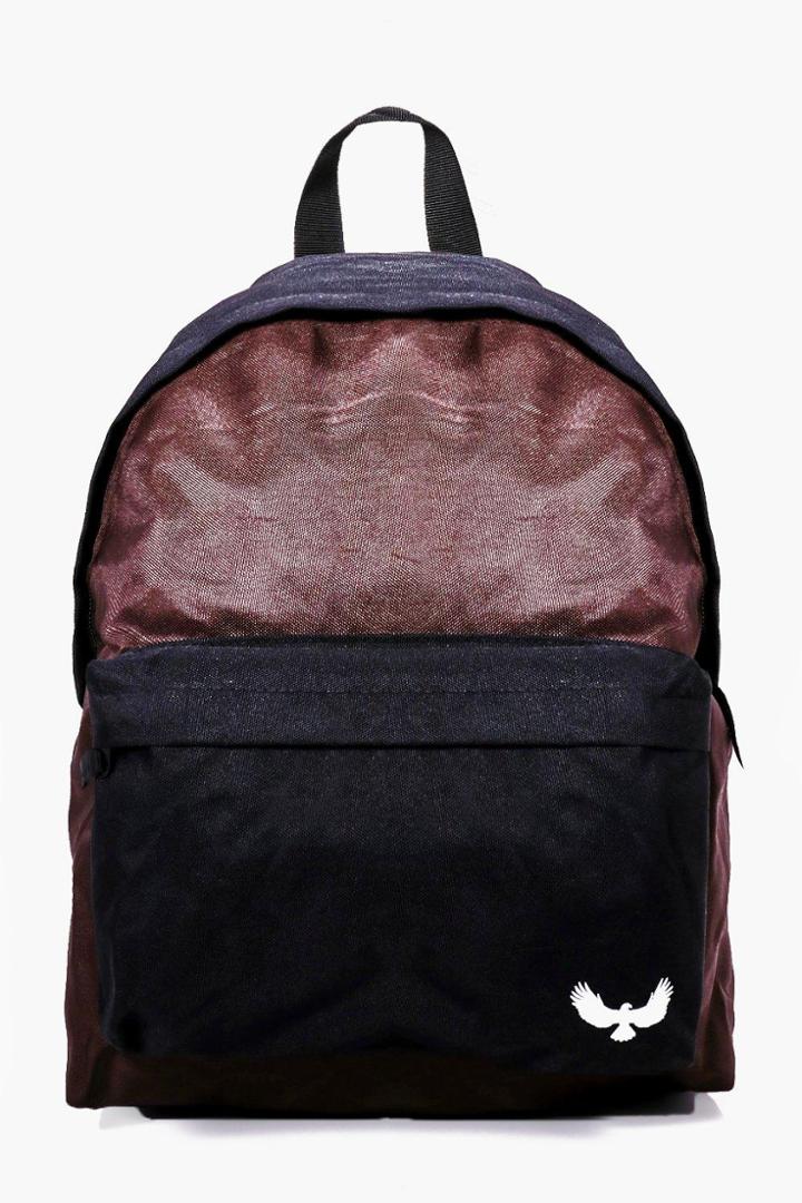 Boohoo Burgundy Contrast Panel Canvas Backpack Burgundy