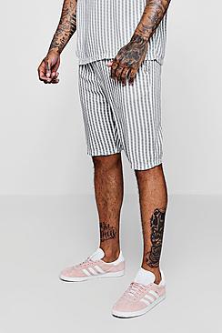 Boohoo Vertical Stripe Drawstring Short Co-ord