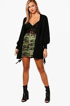 Boohoo Emily Puff Sleeves Side Detail Cardigan