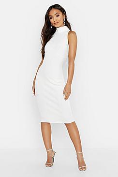 Boohoo Petite Bandage Halterneck Midi Dress