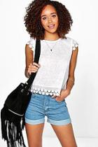 Boohoo Olivia Crochet Detail Premium Tee