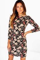 Boohoo Kyra Floral Brushed Knit Bodycon Dress