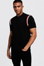 Boohoo Jersey Polo With Shoulder Taping