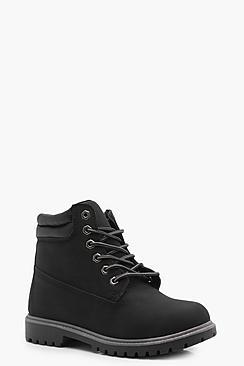 Boohoo Ella Lace Up Hiker Boots