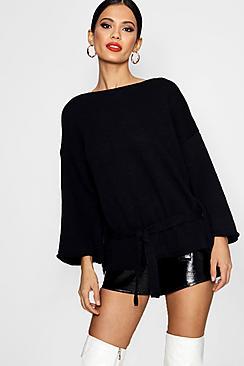 Boohoo Tiffany Tie Detail Jumper