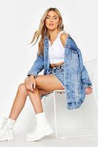 Boohoo Acid Washed Longline Oversized Denim Jacket