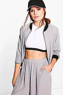 Boohoo Hannah Chiffon Bomber Jacket