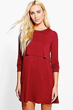Boohoo Ailani Double Layered A-line Shift Dress