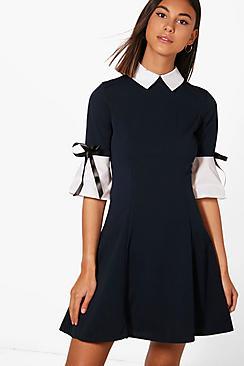 Boohoo Sarah Shirt Collar Tailored Dress