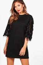 Boohoo Yolanda Tassel Sleeve Sweat Dress