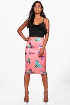 Boohoo Rosa Bright Floral Midi Skirt