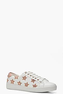 Boohoo Poppy Star Detail Trainers